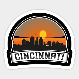 Cincinnati Retro City Skyline Sticker